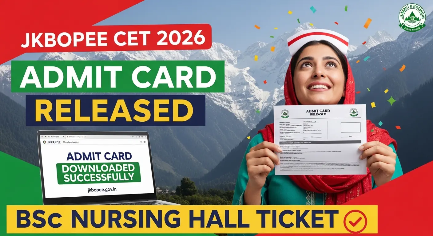 JKBOPEE Admit Card 2026, JKBOPEE CET 2026, BSc Nursing Admit Card 2026, jkbopee.gov.in admit card, JK CET hall ticket