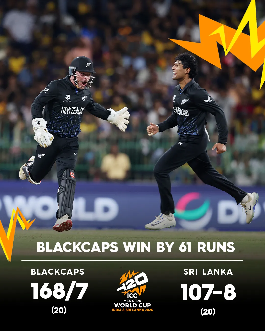 NZ Win 61 Runs