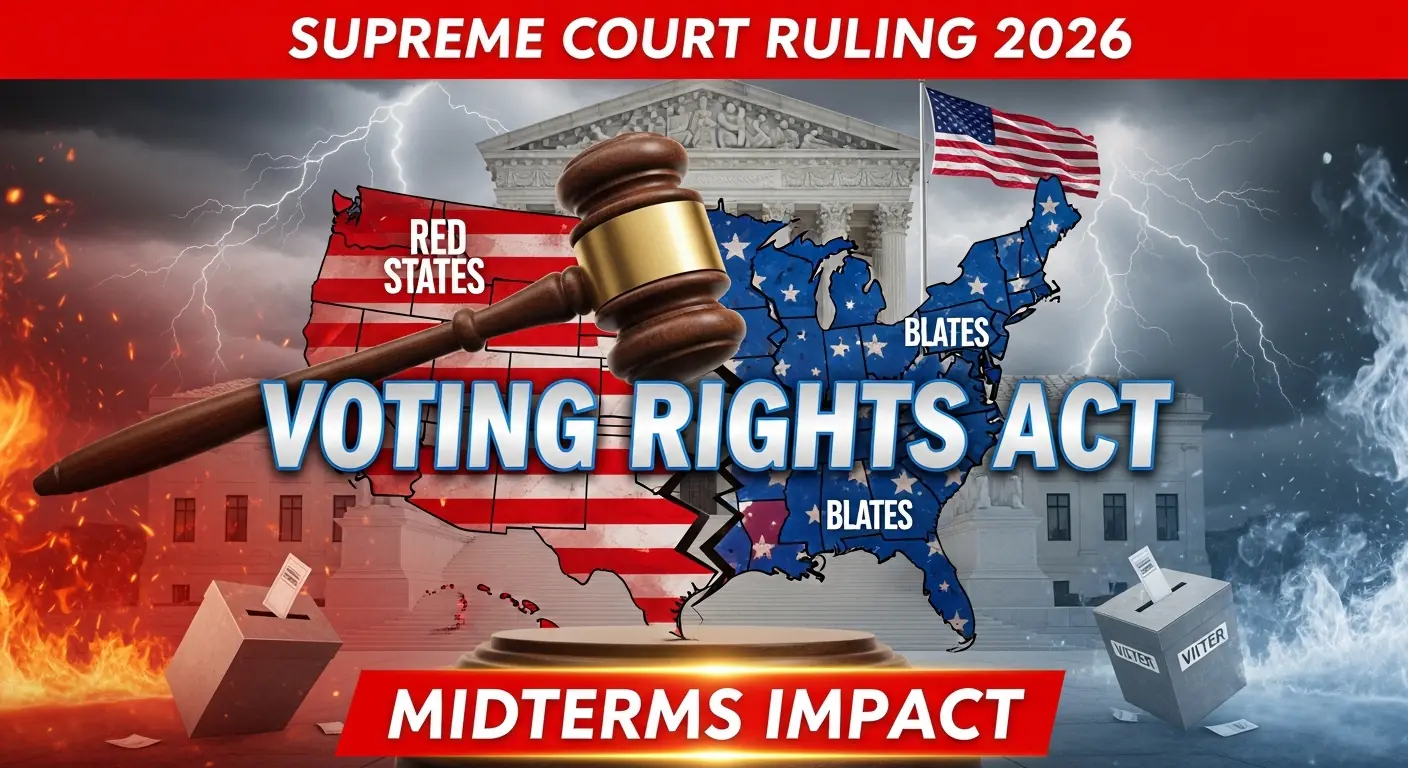 Supreme Court redistricting ruling 2026, Voting Rights Act decision, minority voters impact, Louisiana district case, midterm elections USA