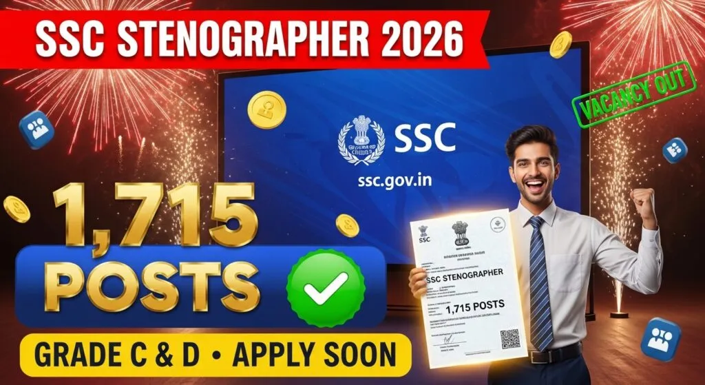 SSC Stenographer Vacancy 2026, SSC Steno Grade C D Vacancy, SSC Stenographer 2026 notification, ssc.gov.in vacancy list, SSC Steno posts 2026