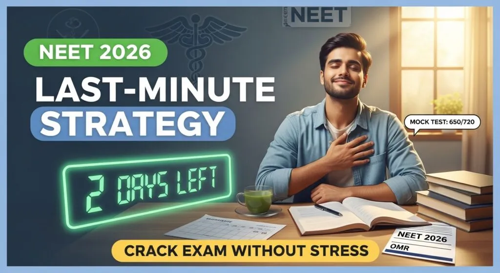 NEET 2026 preparation, NEET last minute tips, NEET exam strategy 2026, NEET revision plan, NEET stress management, NEET Topper 