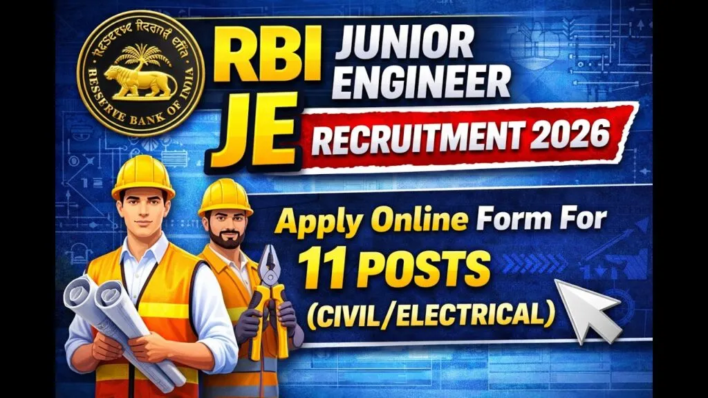 RBI Junior Engineer Recruitment 2026, RBI JE vacancy 2026, RBI Civil Electrical jobs, opportunities.rbi.org.in apply, RBI JE notification
