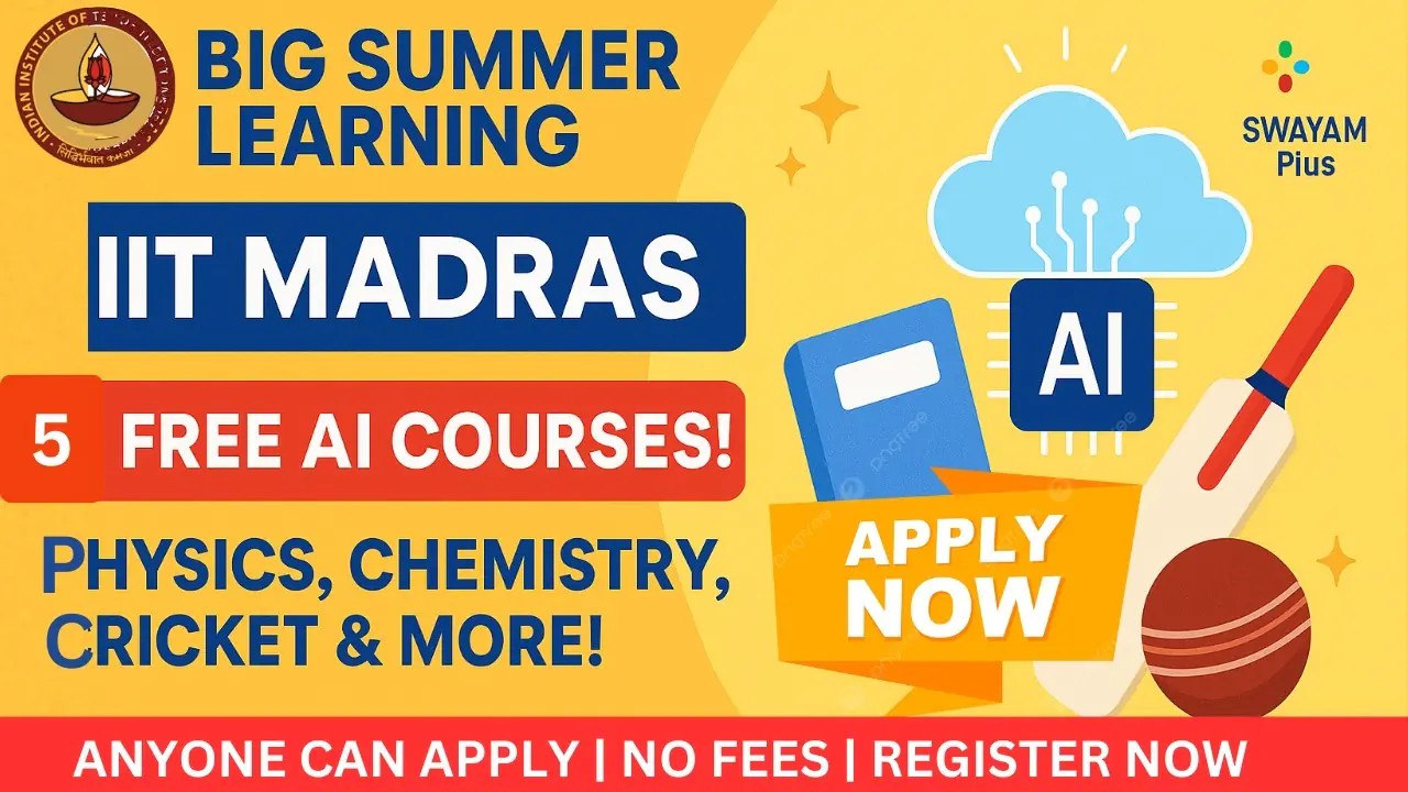 IIT Madras AI courses, SWAYAM Plus AI course, AI for All campaign, Prompt Engineering course India, AI course registration 2026