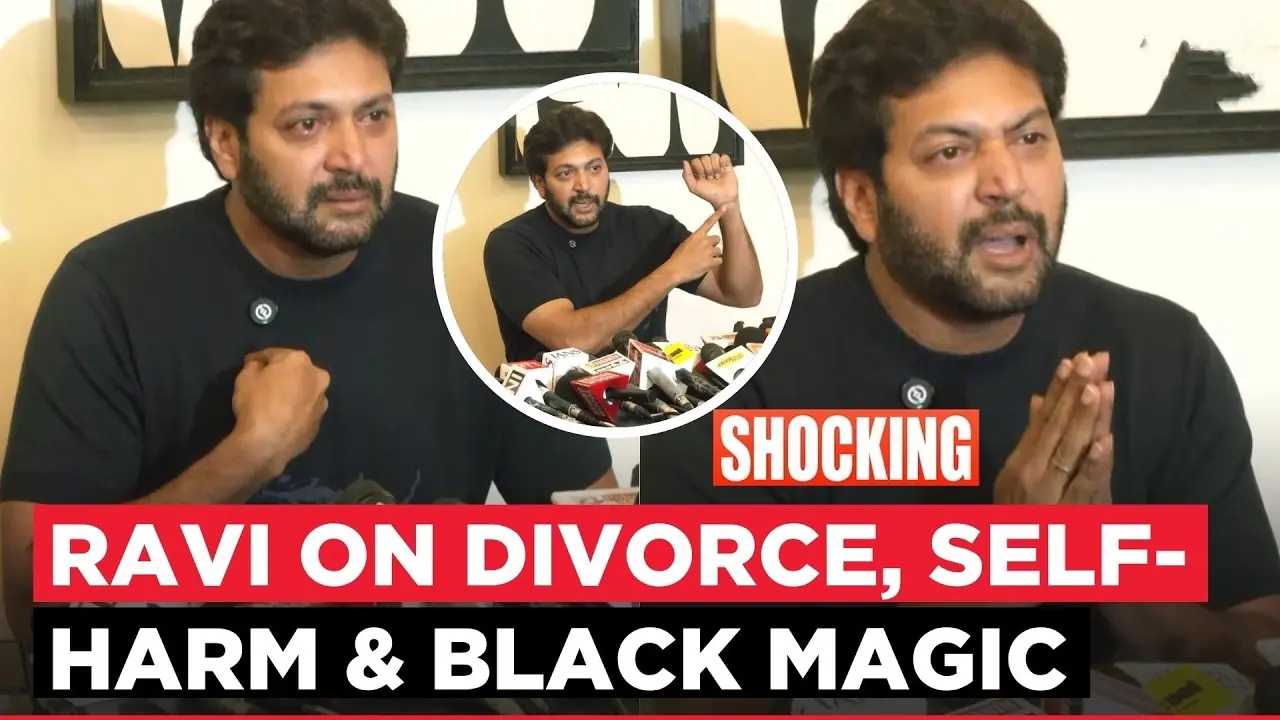 Ravi Mohan divorce controversy, Ravi Mohan black magic allegations, Ravi Mohan self harm statement, Ravi Mohan Aarti Ravi controversy, Ravi Mohan Kenisha Francis breakup, Tamil actor Ravi Mohan news, Ravi Mohan press conference, Ravi Mohan viral news, Ravi Mohan family dispute, Ravi Mohan latest update