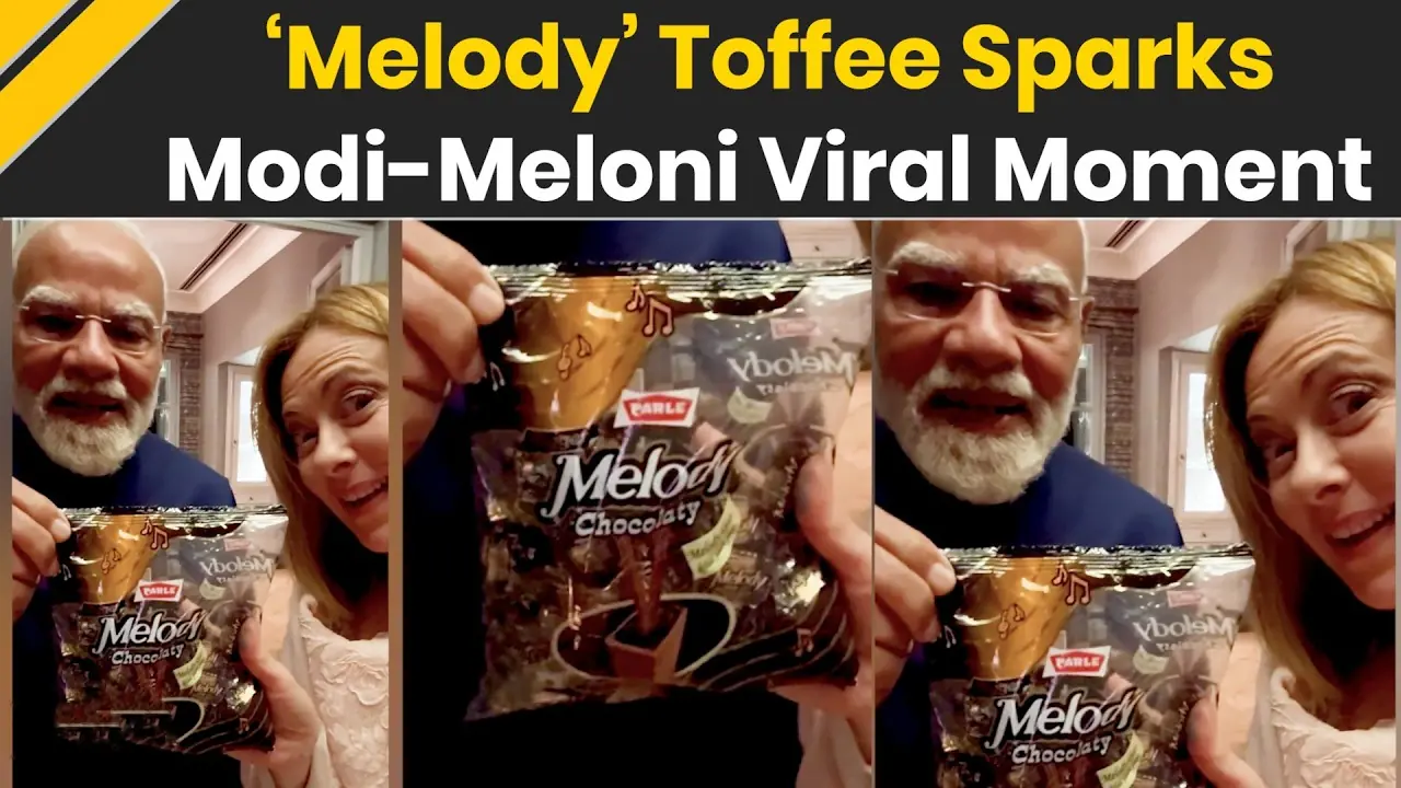 Melodi Viral Video, Modi Meloni Viral Clip, Melody Toffee Viral, PM Modi Meloni Friendship, Giorgia Meloni Viral Video, Team Melodi, Modi Gifts Melody Toffee, Viral Political Moments, India Italy Relations, Modi Meloni Meme