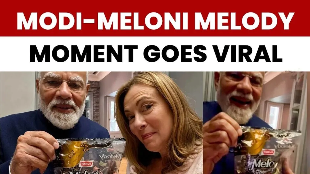 Melodi Viral Video, Modi Meloni Viral Clip, Melody Toffee Viral, PM Modi Meloni Friendship, Giorgia Meloni Viral Video, Team Melodi, Modi Gifts Melody Toffee, Viral Political Moments, India Italy Relations, Modi Meloni Meme