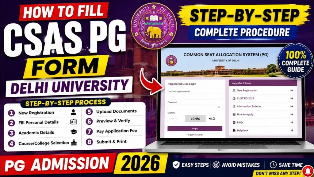 DU PG Admission 2026, Delhi University PG Admission, CUET PG 2026, DU CSAS Portal, DU PG Registration 2026, Delhi University Admission News, DU One Year PG Program, DU PG Courses 2026, DU Admission Process, CUET PG Score Admission